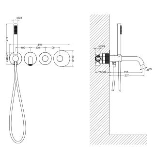 Смеситель встраиваемый для ванны с душем Timo Saona 2324/17YSM с термостатом золото матовое